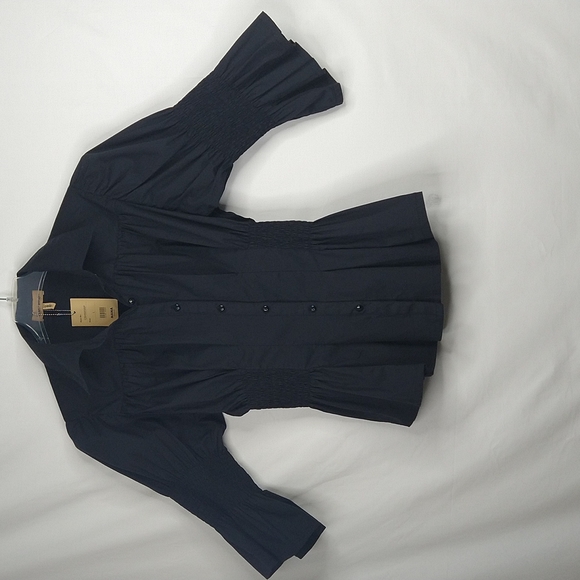 Nana Fashion Black Fitted Smocked Shirt Size: L - Picture 1 of 8